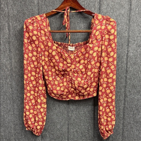 Altar'd State Tops - Altar'd State Red and Yellow Floral Blouse
